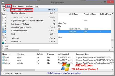 স্ক্রিনশট Unassociate File Types Windows 7