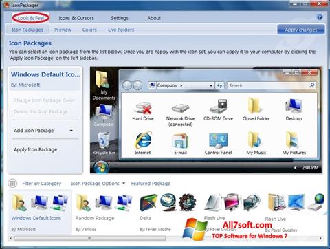 স্ক্রিনশট IconPackager Windows 7