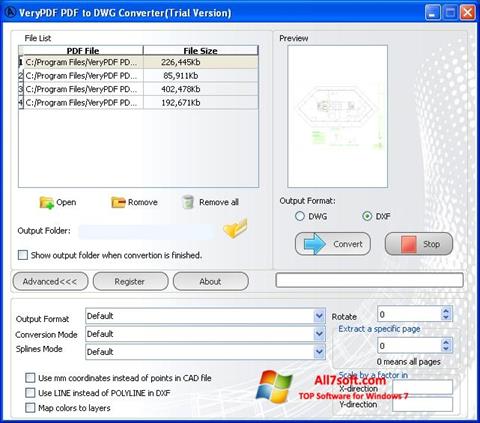 স্ক্রিনশট PDF to DWG Converter Windows 7