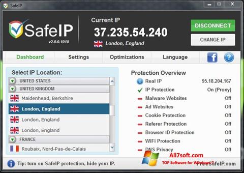 স্ক্রিনশট SafeIP Windows 7