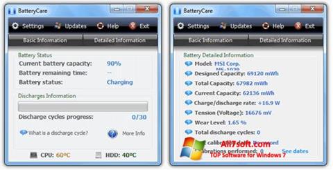 স্ক্রিনশট BatteryCare Windows 7