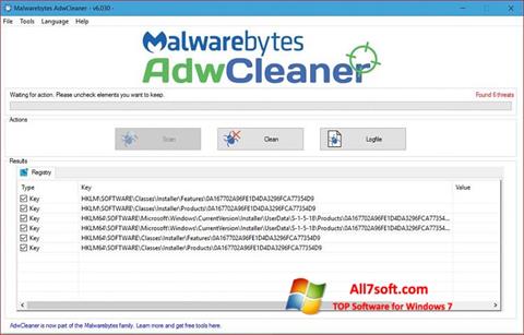 স্ক্রিনশট AdwCleaner Windows 7