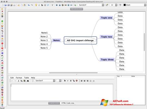 স্ক্রিনশট FreeMind Windows 7