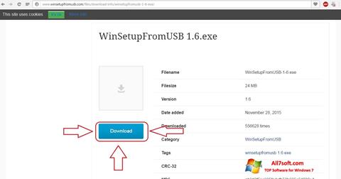স্ক্রিনশট WinSetupFromUSB Windows 7
